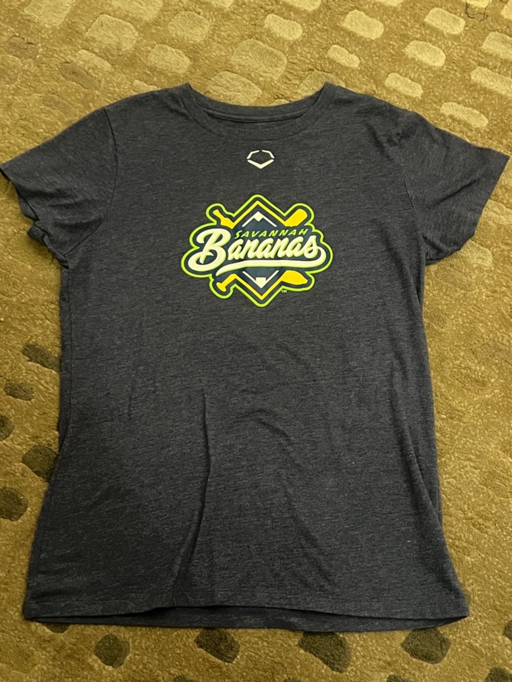 Kids Savannah Bananas Logo Tee - Navy with Neon Yellow Graphic by Evo Shield
